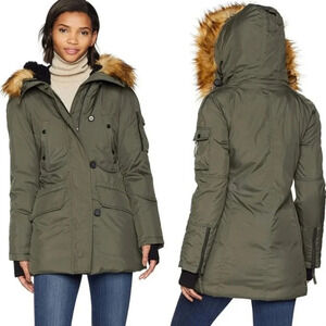 S13 Urban Outfitters Eskimo Faux Fur Trim Down Parka Winter Coat XS